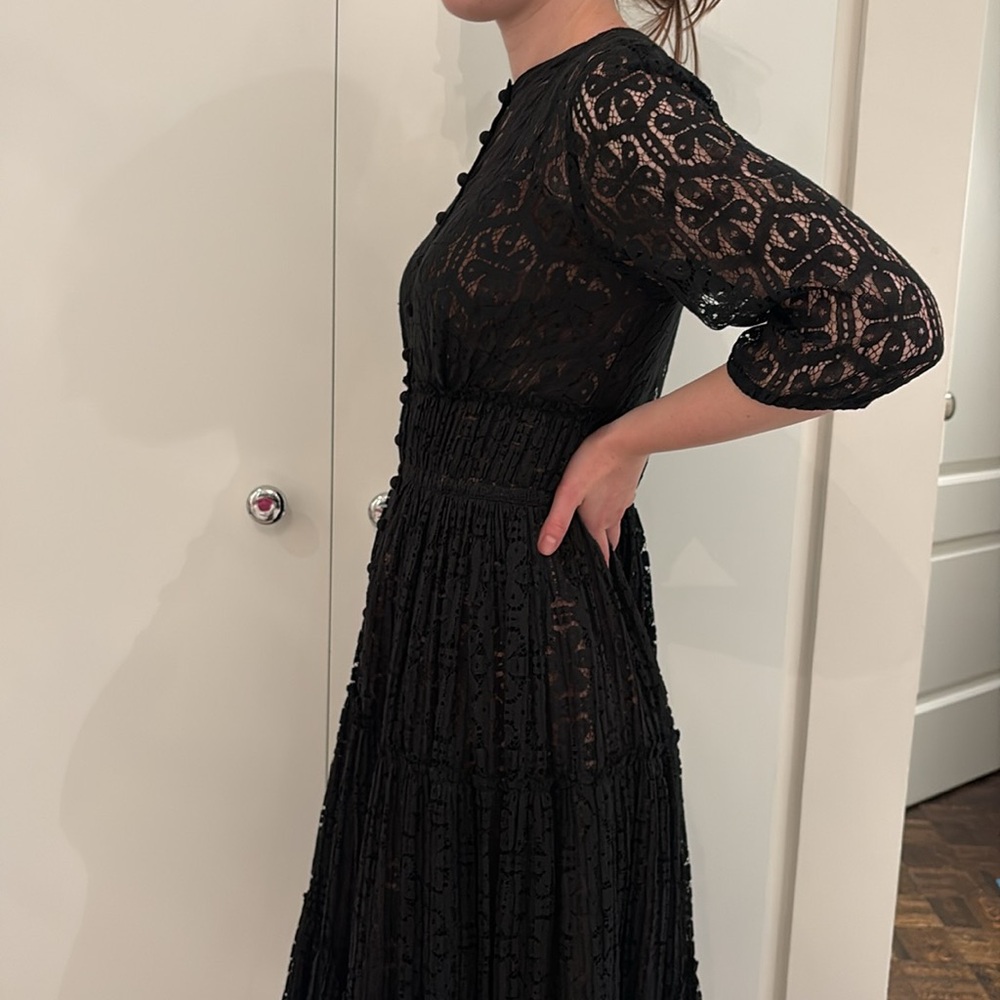 Anthropologie Black Lace Dress